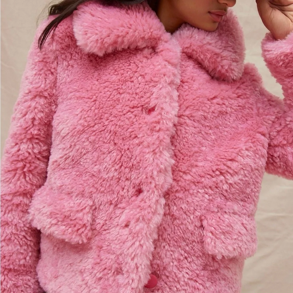 Kimchi Blue UO Olive Faux Fur Coat - Picture 3 of 5